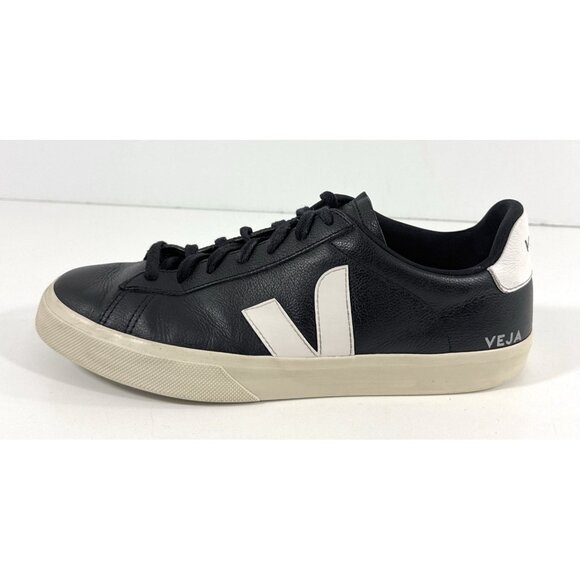 Veja Mens Campo Low Chromefree Sneakers Size 12 Black White Leather Shoes - Picture 1 of 10